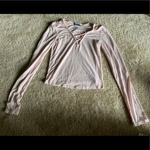 Pink Criss Cross Long Sleeve
